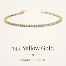 Kiokori Diamond Tennis Bracelet 14K Gold Lab Grown VS+ F+ 2-17 Carats , 5-8" Lengths