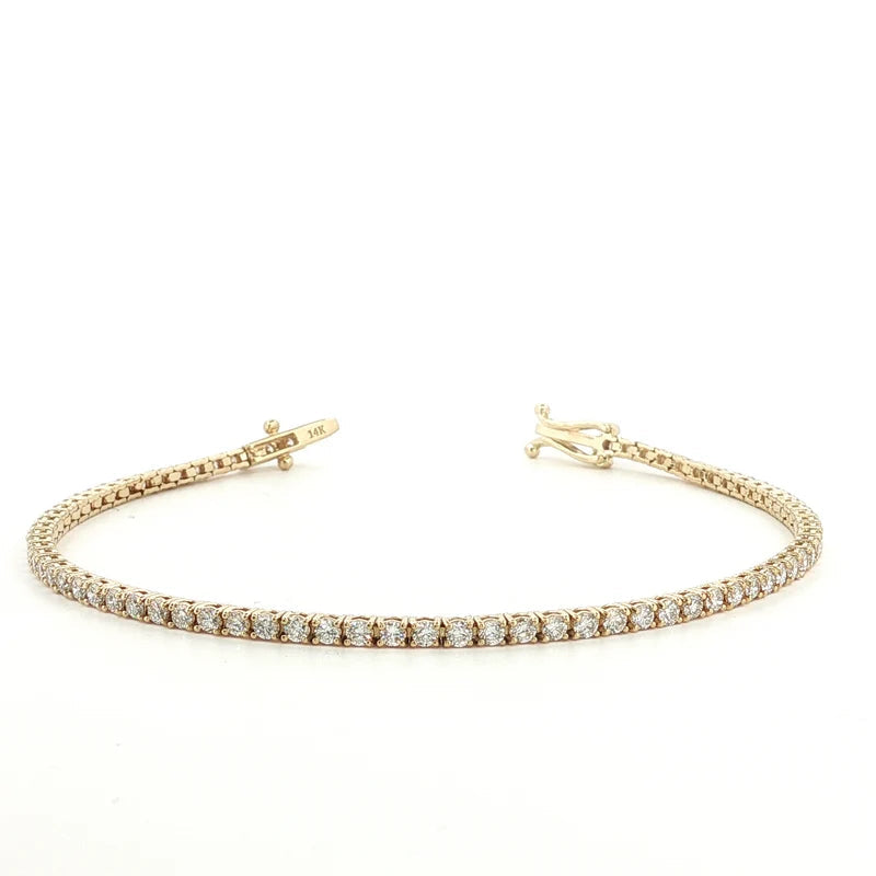 Kiokori Diamond Tennis Bracelet 14K Gold Lab Grown VS+ F+ 2-17 Carats , 5-8" Lengths