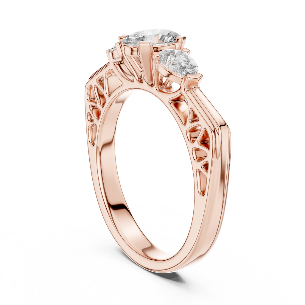 Three Stone Oval Diamond Ring | RNG-THREE-STONE-LR-0031