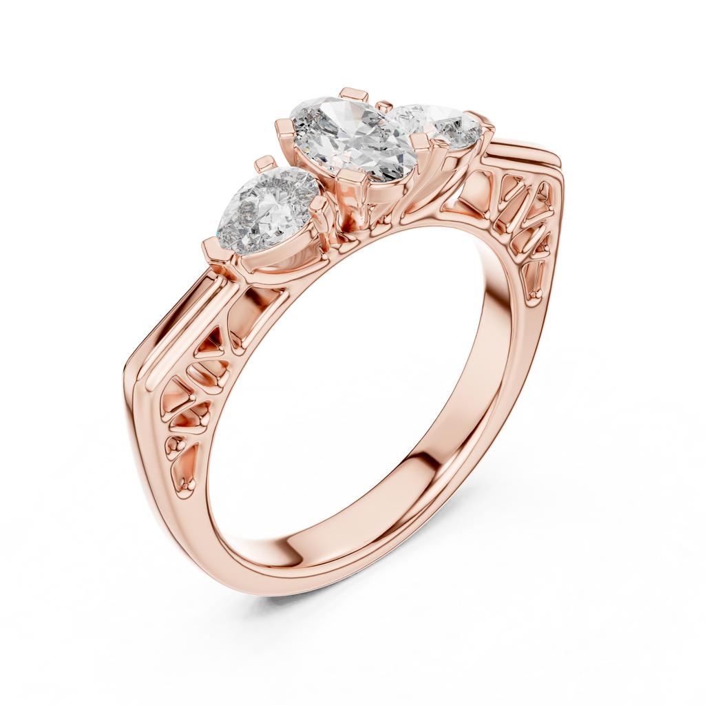 Three Stone Oval Diamond Ring | RNG-THREE-STONE-LR-0031