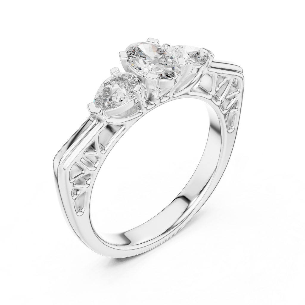 Three Stone Oval Diamond Ring | RNG-THREE-STONE-LR-0031