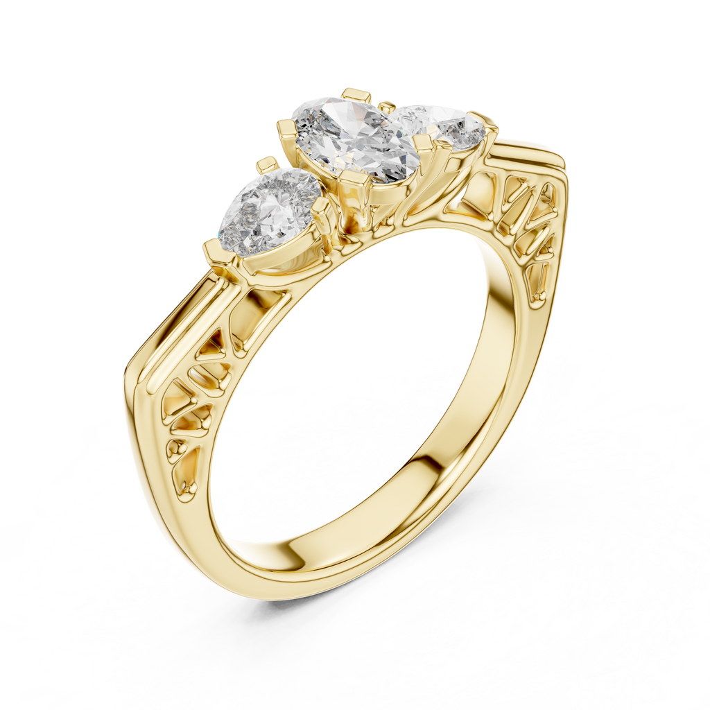 Three Stone Oval Diamond Ring | RNG-THREE-STONE-LR-0031