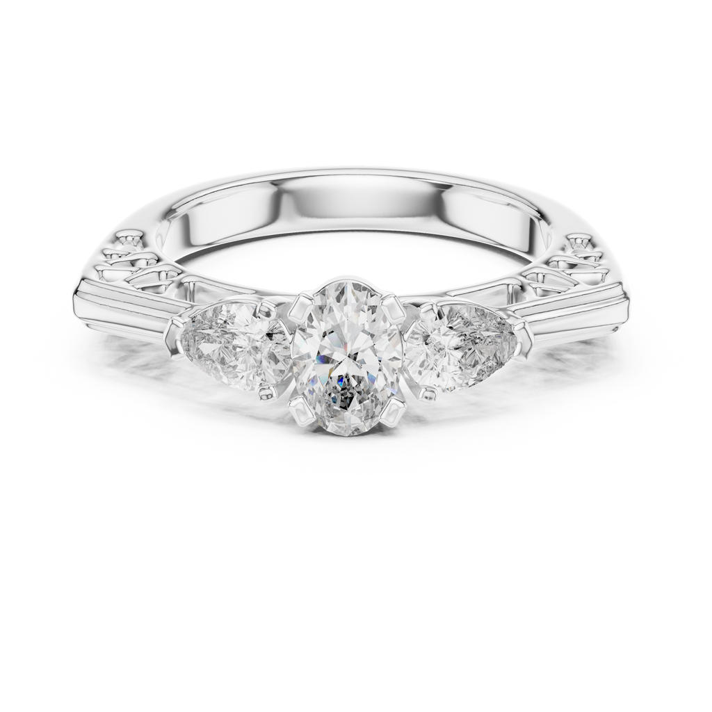Three Stone Oval Diamond Ring | RNG-THREE-STONE-LR-0031
