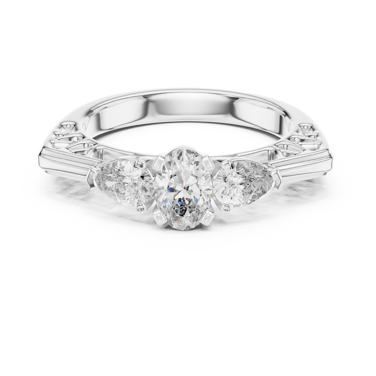Three Stone Oval Diamond Ring | RNG-THREE-STONE-LR-0031