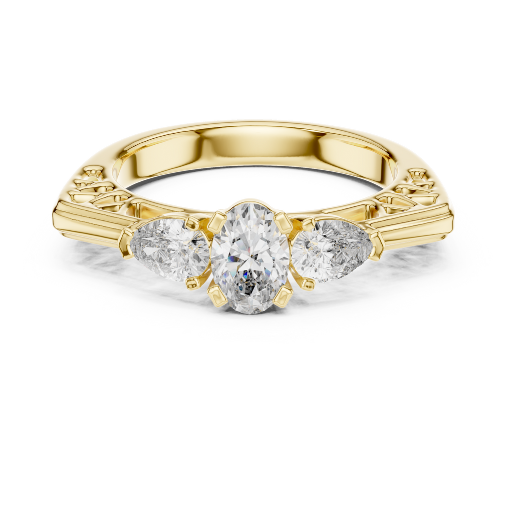 Three Stone Oval Diamond Ring | RNG-THREE-STONE-LR-0031