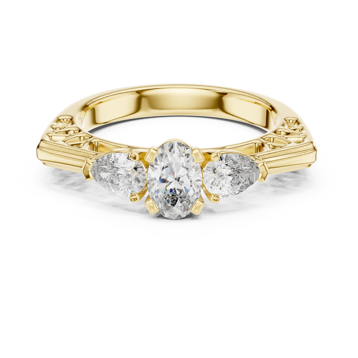 Three Stone Oval Diamond Ring | RNG-THREE-STONE-LR-0031