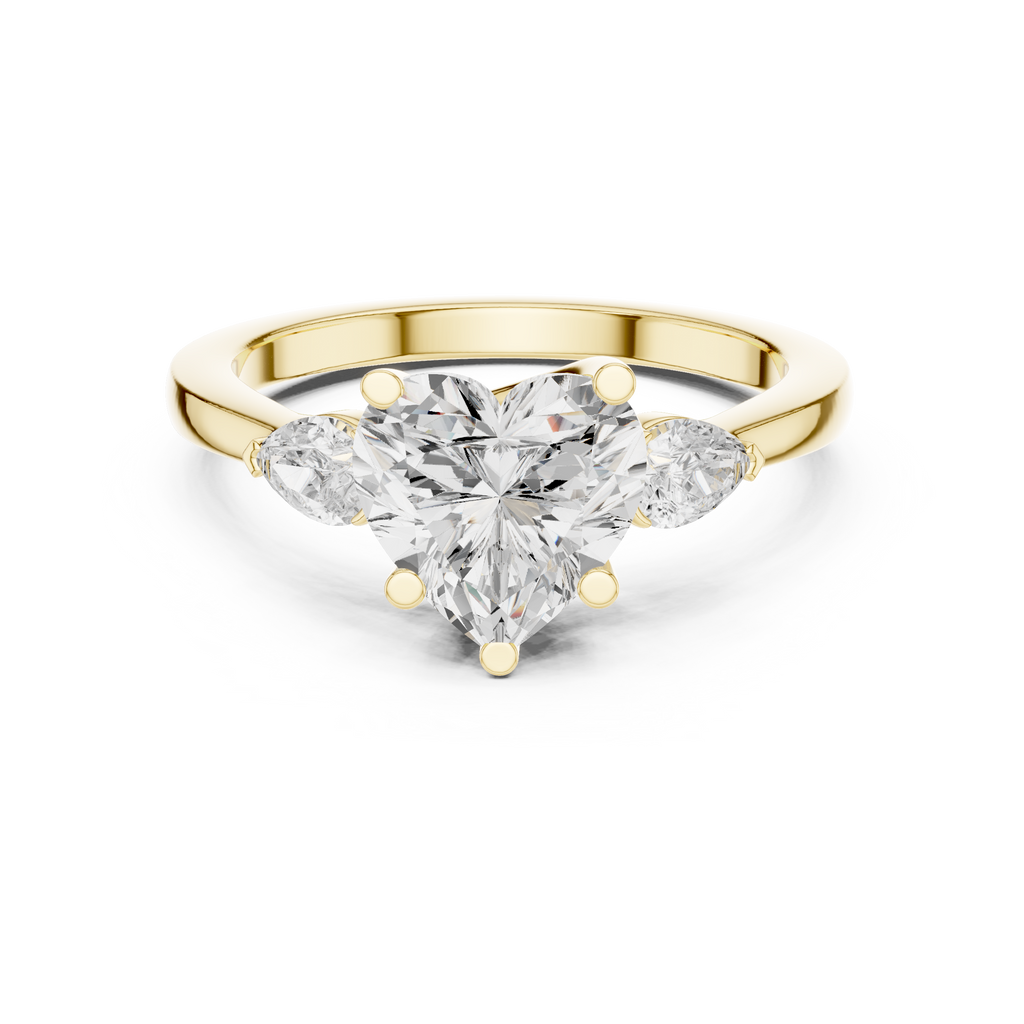 Three Stone Ring - Heart | DDLR-270