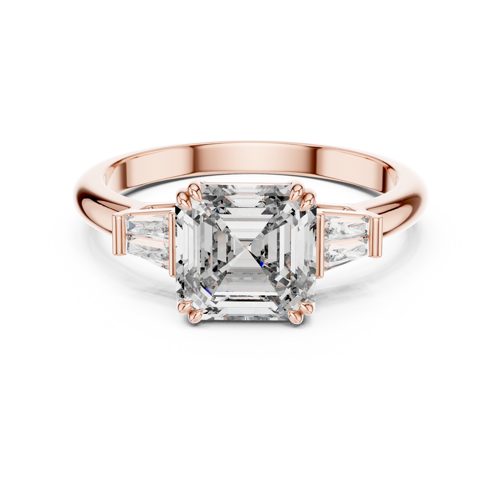 Three Stone Ring - Asscher | LR-0052