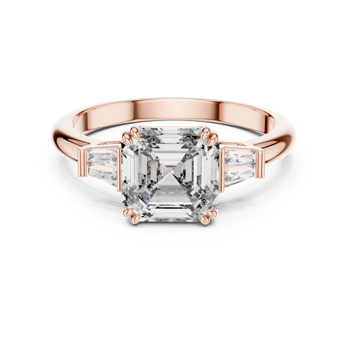 Three Stone Ring - Asscher | LR-0052