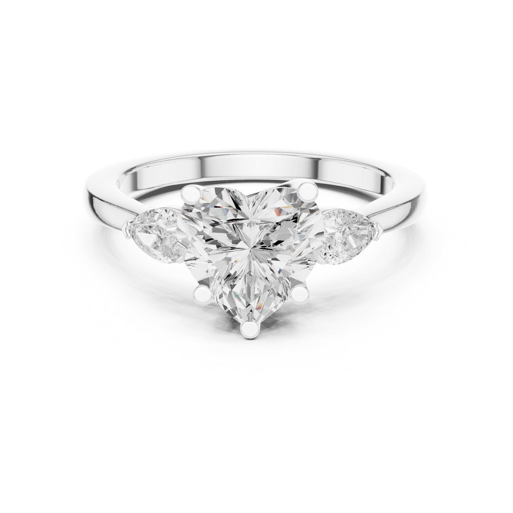 Three Stone Ring - Heart | DDLR-270