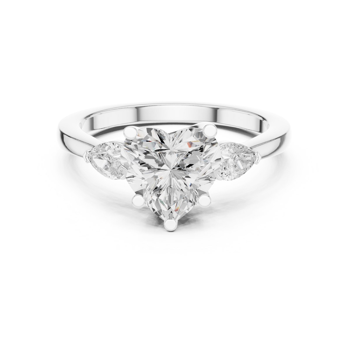 Three Stone Ring - Heart | DDLR-270