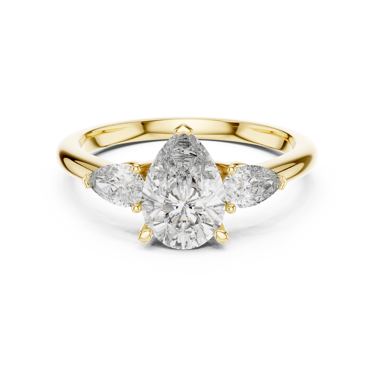 Three Stone Ring - Pear | DDLR-035