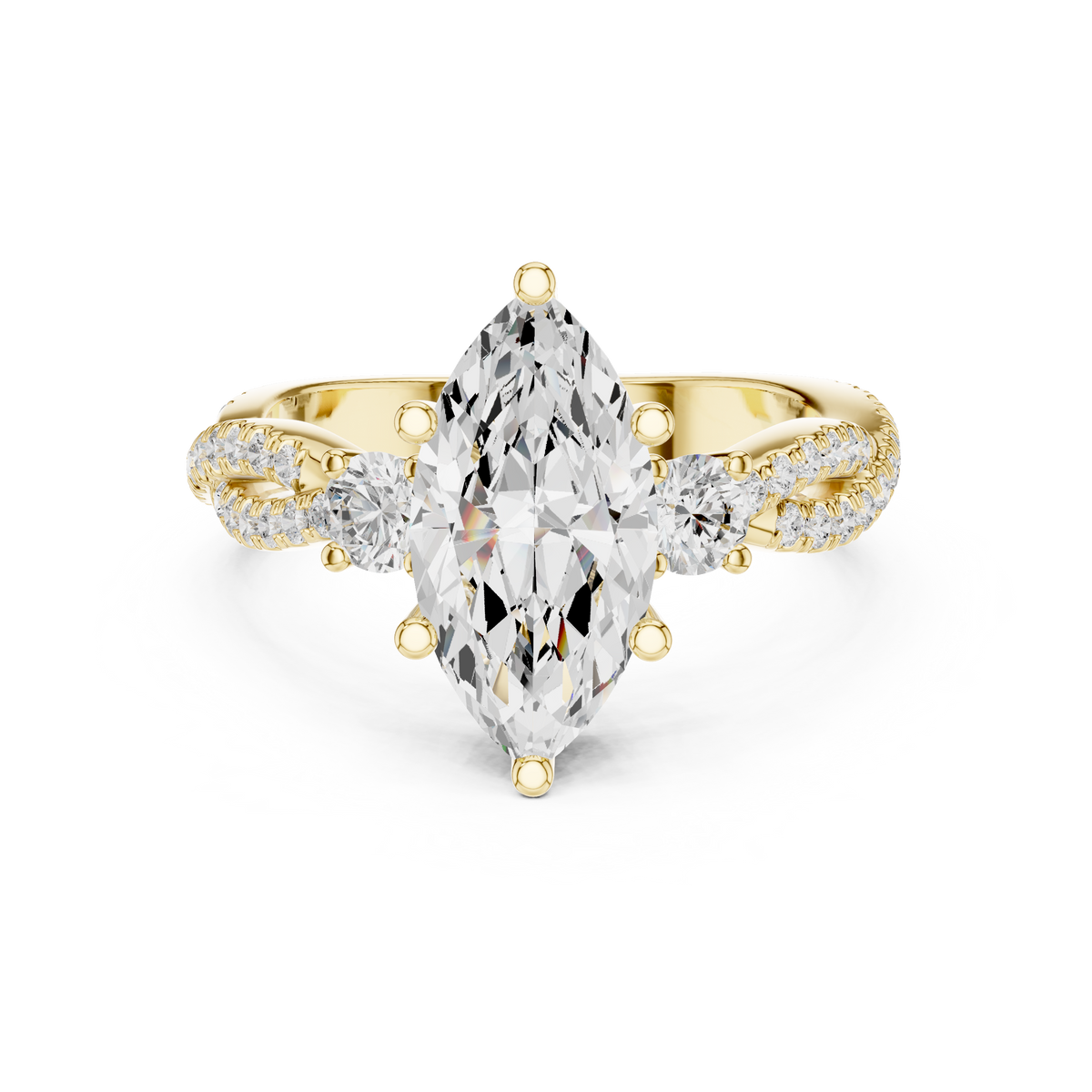 Three Stone Ring - Marquise | DDLR-1035
