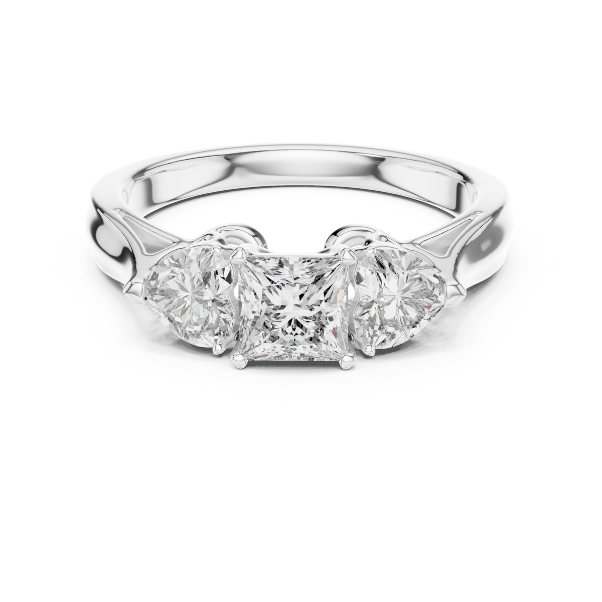 Three Stone Ring - Princess | LR-0030