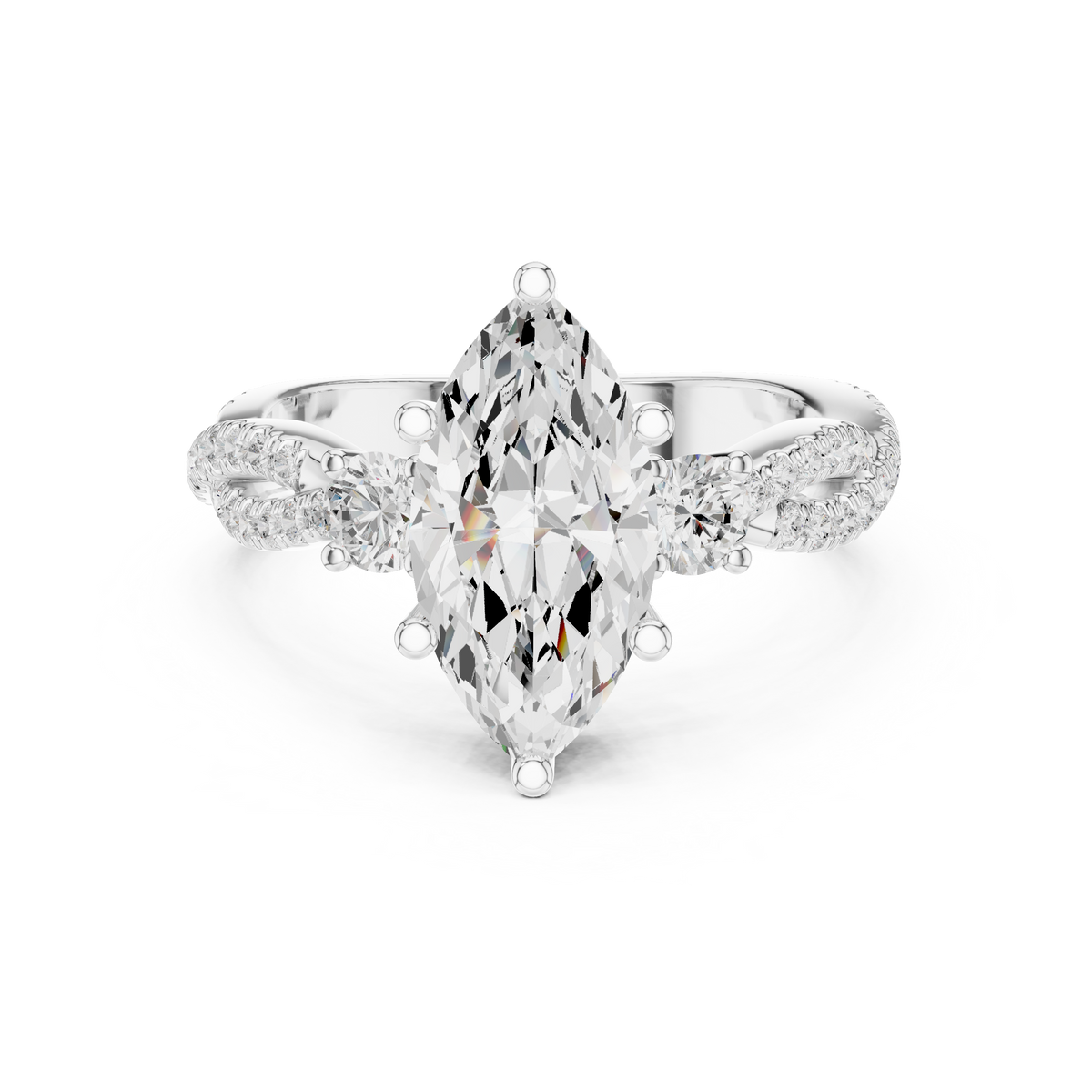 Three Stone Ring - Marquise | DDLR-1035