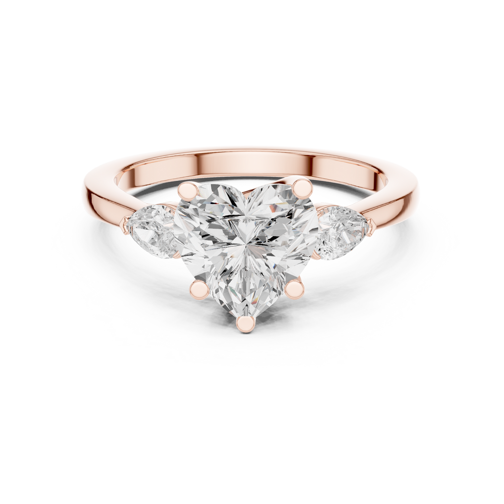 Three Stone Ring - Heart | DDLR-270