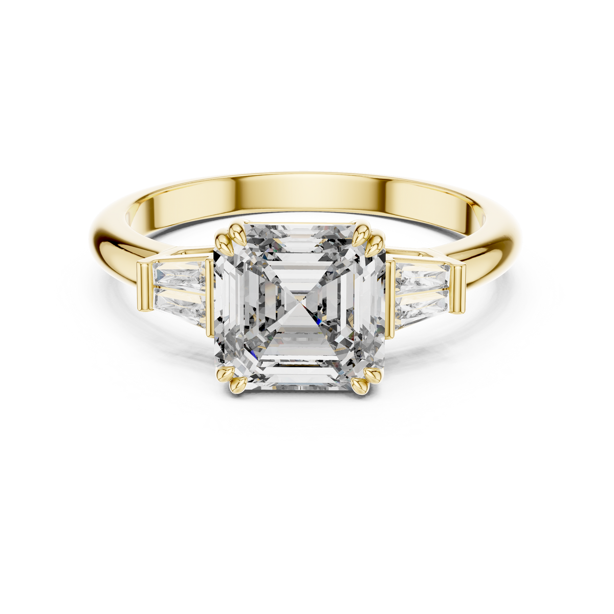 Three Stone Ring - Asscher | LR-0052