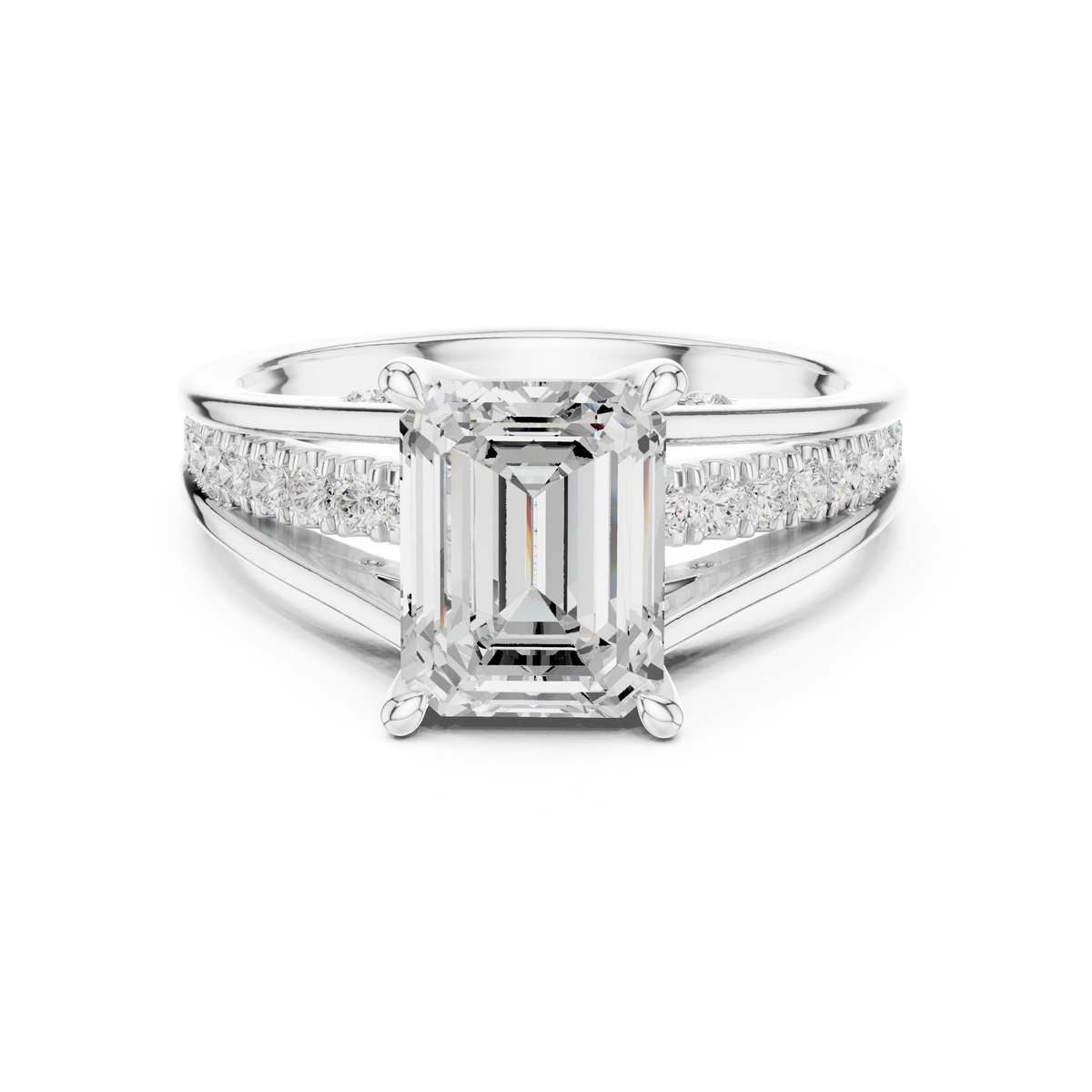 Split Shank Ring - Emerald | DDLR-253