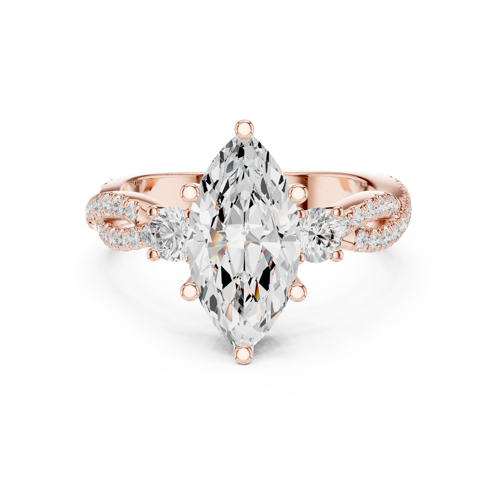 Three Stone Ring - Marquise | DDLR-1035
