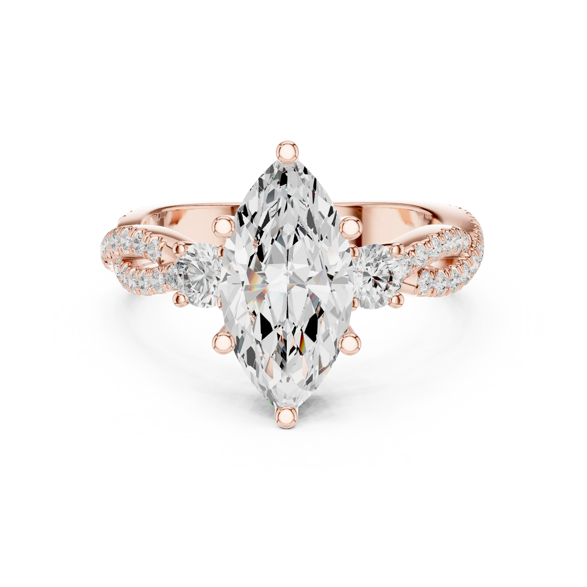 Three Stone Ring - Marquise | DDLR-1035