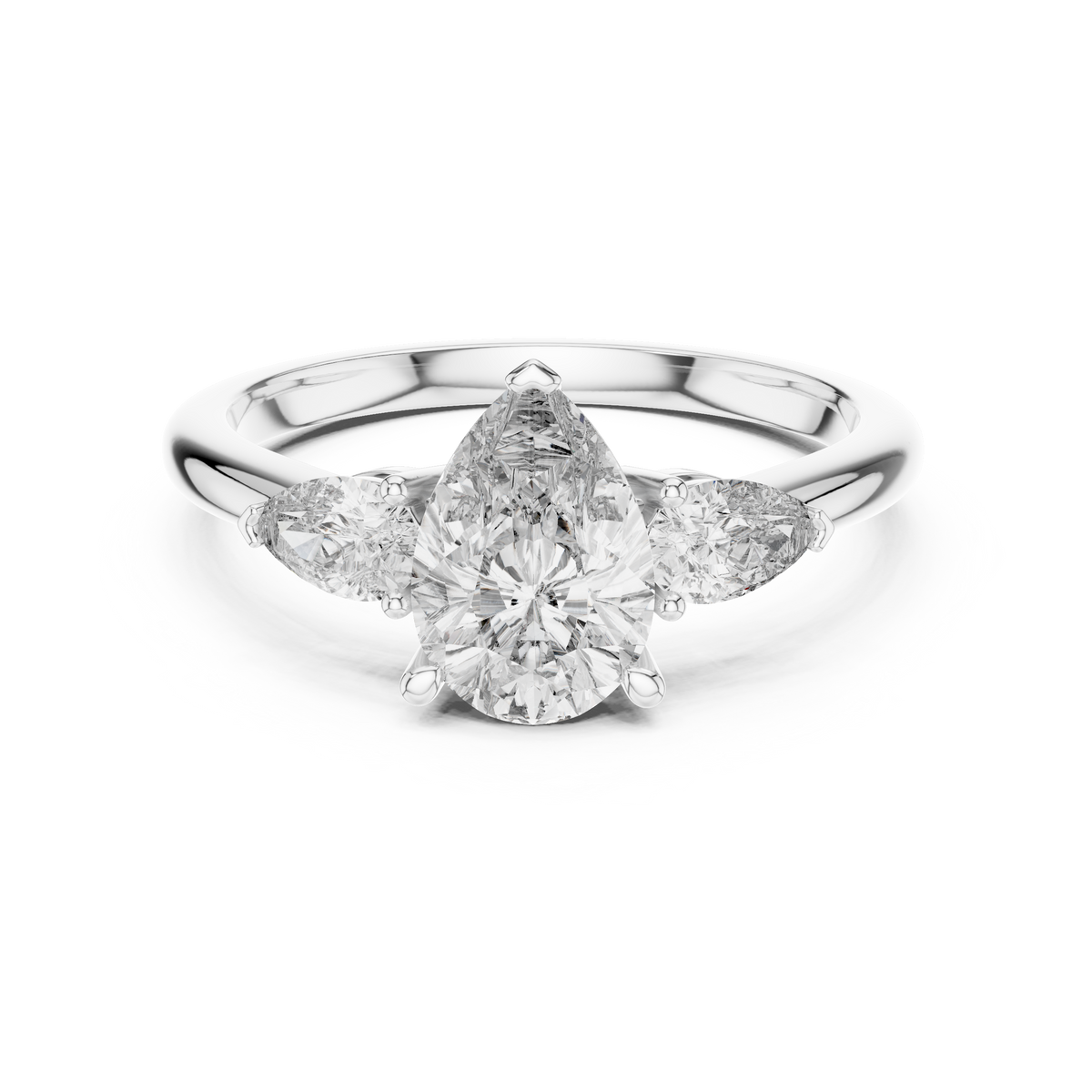 Three Stone Ring - Pear | DDLR-035