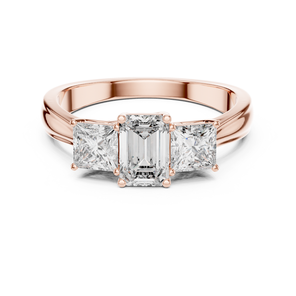 Three Stone Ring - Emerald | LR-0034