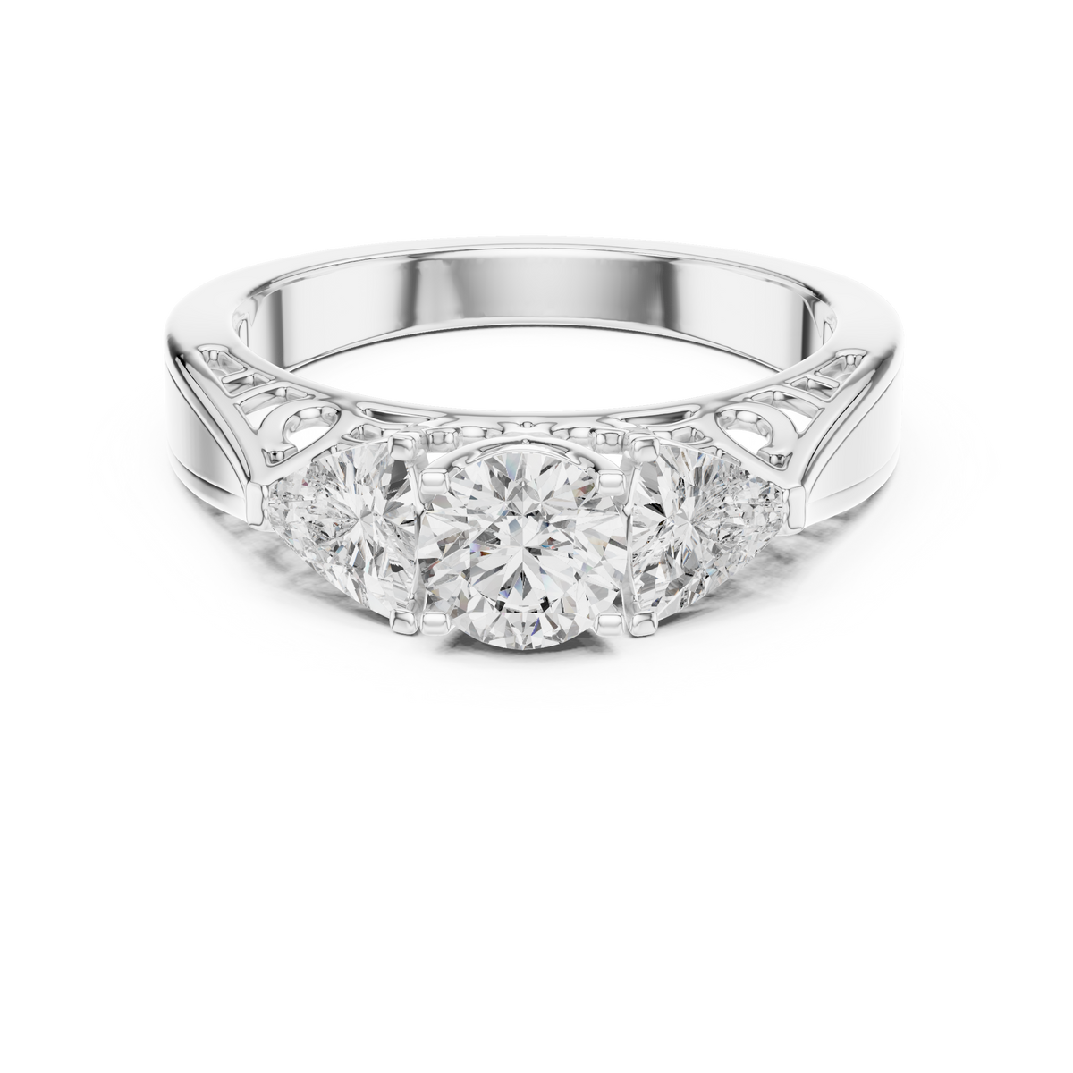 Three Stone Ring - Round | LR-0029